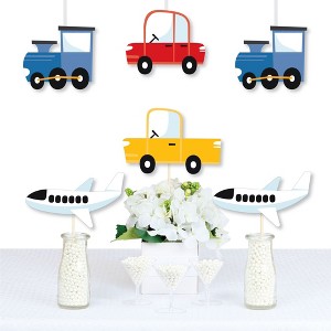 Big Dot of Happiness Cars, Trains, and Airplanes - Decorations DIY Transportation Birthday Party Essentials - Set of 20 - 1 of 4