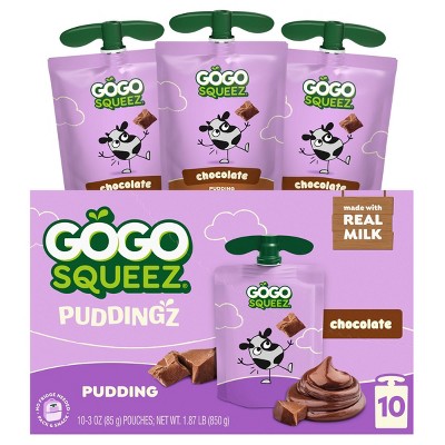 GoGo SqueeZ Gluten Free Chocolate Pudding - 30oz/10ct