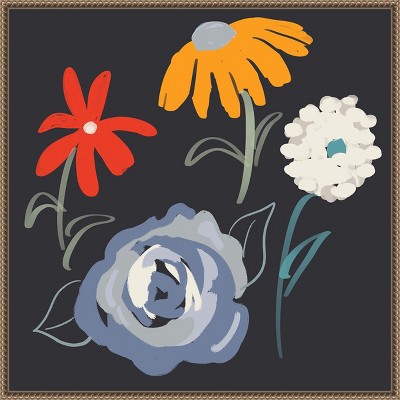 Amanti Art Flowers at Night by Robin Maria Canvas Wall Art Print Framed 22 x 22-in.