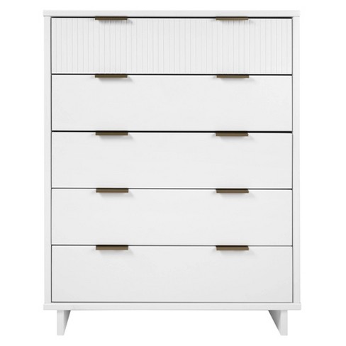 Tall Granville Modern 5 Drawer Dresser White - Manhattan Comfort