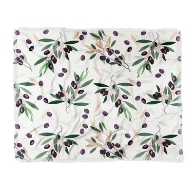 60"X50" Iveta Abolina Olivia Sprig Throw Blanket Green - Deny Designs