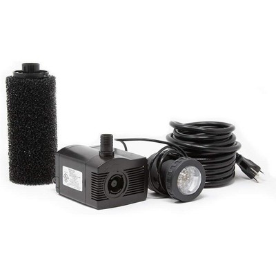 Beckett Filter and Light Kit Submersible Water Pump, Maximum Flow of 458 Gallons Per Hour.