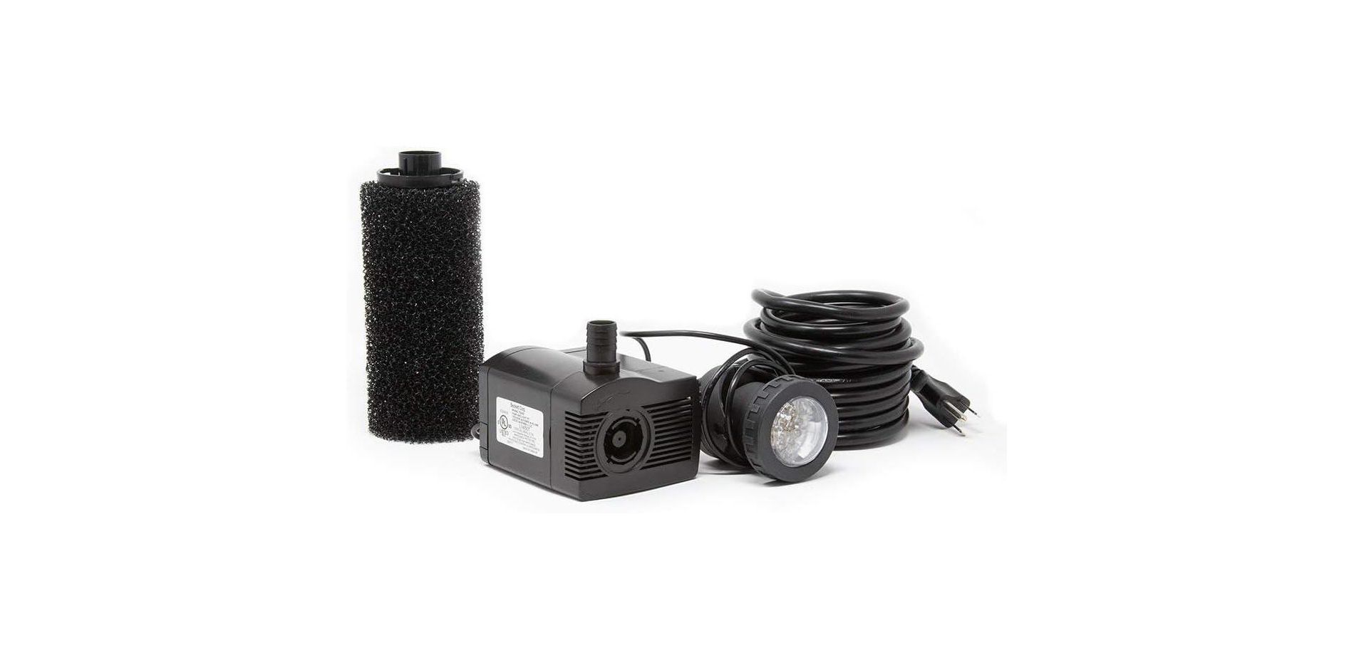 Beckett Filter and Light Kit Submersible Water Pump, Maximum Flow of 458 Gallons Per Hour.