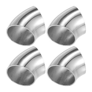 Unique Bargains Stainless Steel 45 Degree Exhaust Elbow Pipe Silver Tone 4 Pcs - 1 of 4