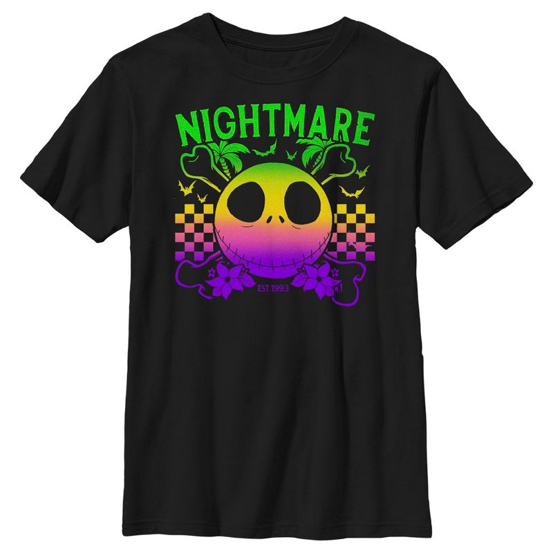 Boy's The Nightmare Before Christmas EST. 1993 Neon Rainbow Jack T-Shirt, 1 of 6