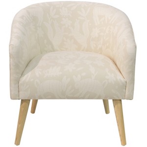 Natalee Chair Cream Animal Print with Natural Legs - Cloth & Co., Ivory Animal Print