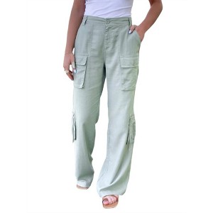 Women's High Rise Straight Cargo Pants - RISEN - 1 of 4