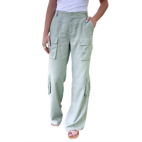 Women's High Rise Straight Cargo Pants - RISEN - image 1 of 4