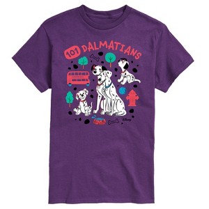 Men's - 101 Dalmatians - Collage of Dalmatian Family Short Sleeve Graphic T-Shirt - 1 of 3