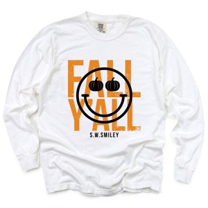 Simply Sage Market S.W.Smiley Fall Y'all Garment Dyed Long Sleeve - 1 of 4