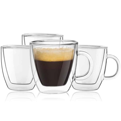 Joyjolt Savor Double Wall Insulated Glasses Mugs - Set Of 4 Espresso Mugs -  5.4 Ounces : Target