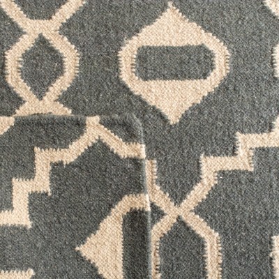 Handmade Brown Wool Flat Woven 8' x 10' Area Rug