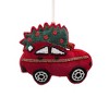 SEVOBAL Tree Ornaments Set of 6 Santa Car Hanging Ornaments, Glittering Snowflake Christmas Tree Decorations, Multicolored, 6"*1.5"*4" - 4 of 4