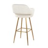 Fixed Faux Leather Contemporary Bar Stool with Low Back and Metal Legs for Home Bar or Kitchen (Set of 2) - 4 of 4