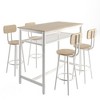 Maliang 5-Piece Kitchen Counter Height Table Set, 1 Bar Table with 4 Chairs - 2 of 4