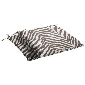 Sunbrella Indoor/Outdoor Corded Chair Pad Set Gray Zebra - 1 of 4