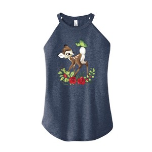 Women's - Disney - Christmas Botanical Butterfly Graphic High Neck Tank - 1 of 3