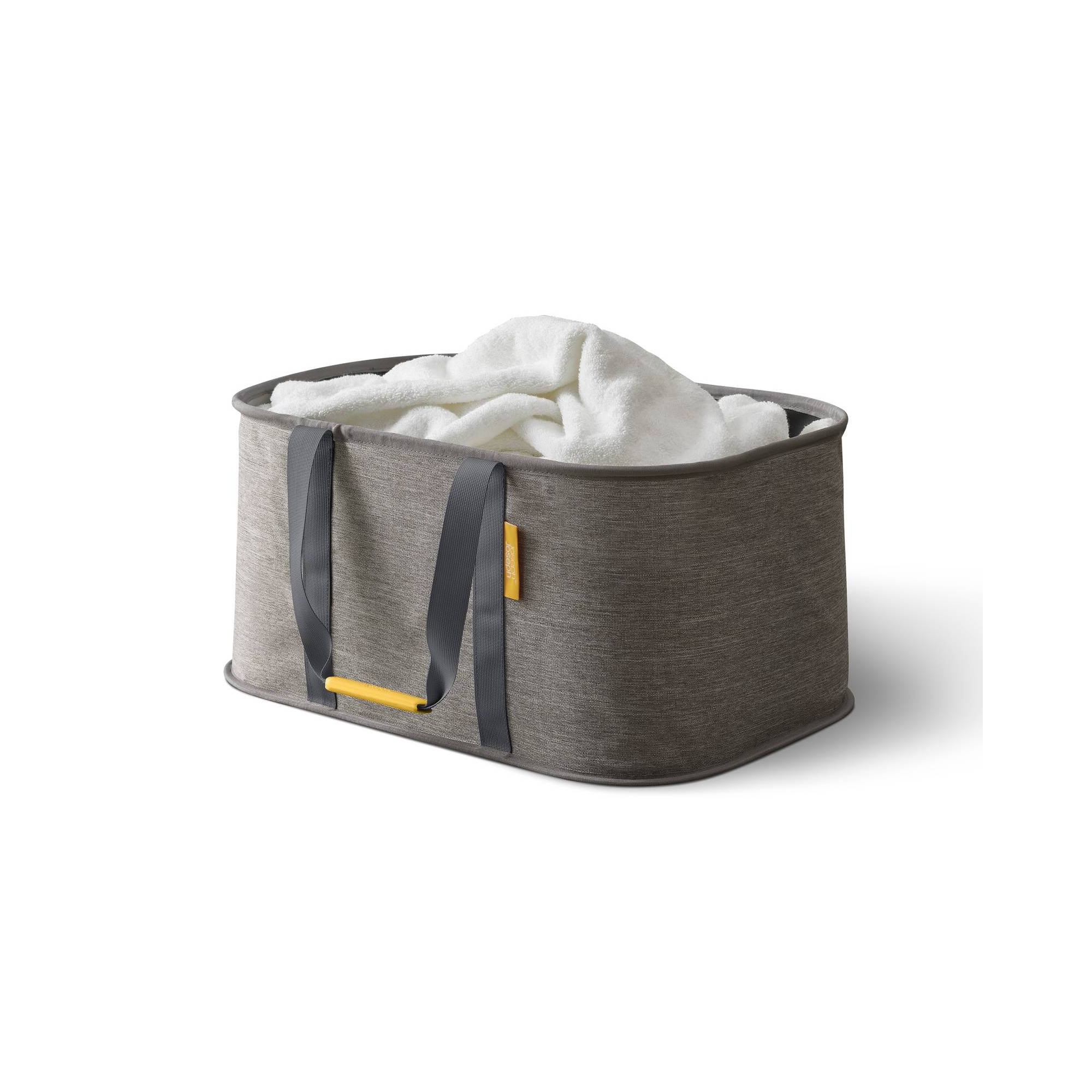 Joseph Joseph Hold-All Collapsible Laundry Basket Gray: Polyester, 35L Capacity, Built-In Handles, Multipurpose Use