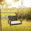 Costway Outdoor Single Swing Chair Bench 1-Person Rattan Porch Swing with Cushion - 2 of 4