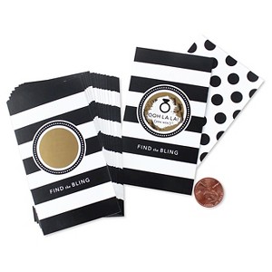 24ct Inklings Paperie Gold Parisian Stripes Scratch-off Game Cards, Black