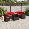 vidaXL 7 Piece Garden Sofa Set with Cushions Brown Poly Rattan - 2 of 4