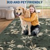 Modern Washable Area Rug for Living Room, Modern Floral Print Throw Carpet with Non Slip Backing, Low Pile Foldable Floor Mat for Home - 4 of 4
