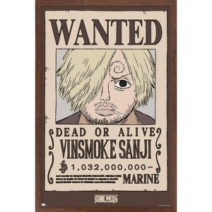 Trends International One Piece - Vinsmoke Sanji Wanted Poster Framed Wall Poster Prints - 1 of 4