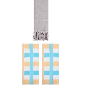 REGALWOVEN 3 Packs Cotton Absorbent Soft Decorative Bathroom Hand Towel for Kitchen - 1 of 4