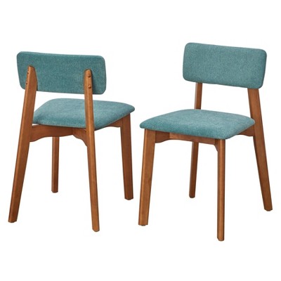 Nettie Walnut and Teal Mid-Century Modern Dining Set with Bench