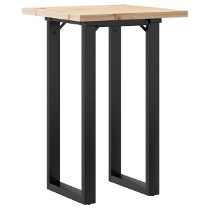 vidaXL Dining Table O-Frame - Brown Pine Wood & Steel - Compact Square Kitchen Table - Rustic Indoor Decor - 29.7" Height - 1 of 4