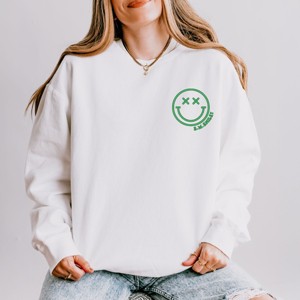 Simply Sage Market S.W.Smiley Embroidered Simple Wink Bold Lightweight Garment Dyed Sweatshirt - 1 of 4