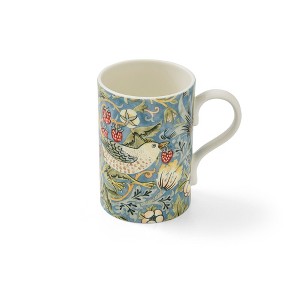 Spode Morris & Co Strawberry Thief Mug, 12 Oz. Porcelain Coffee & Tea Cup Featuring Bird & Strawberry Design, English Heritage Ceramic Drinkware - 1 of 4