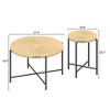 Radial Pattern 2-Piece Coffee and End Table Set ¨C MDF with PVC Cover, Distressed Cylindrical Design, Metal Legs - 4 of 4