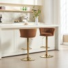 PAGED Bar Stools Set of 2, Swivel Counter Stools with Chrome Footrest and Base, Upholstered Dining Chairs for Kitchen Island - 2 of 4