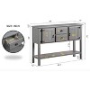48" Sideboard Buffet Cabinet with 2 Drawers and Cabinets and Bottom Shelf, Buffet Cabinet Sofa Table for Kitchen, Dining Room, Entryway, Grey - 3 of 4