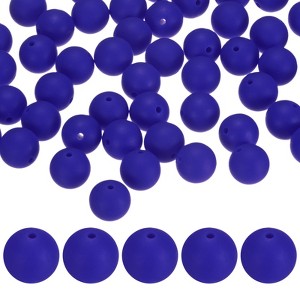 Unique Bargains Round Loose Rubber Beads Craft Smooth Ball Small Hole for DIY Crafts 50 Pcs - 1 of 4