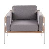 CAVINAS Polyester Accent Chair with Mid-Height Back and Wood Panel,Cozy Upholstered Living Room Chairs,Reading Chairs for Living Room - 2 of 4