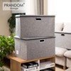 Aoibox Extra Large Collapsible Storage Bins with Lids Foldable Linen Fabric Organizer Box Gray 5 Pack 22.8x15.75x13.8 - 2 of 4