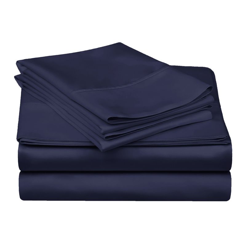 100% Premium Cotton 300 Thread Count Solid Deep Pocket Luxury Bed Sheet Set by Blue Nile Mills, 1 of 5
