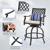 Tangkula 4PCS Patio Swivel Chairs Outdoor Bar Height Chair Set w/ Cushions & Lumbar Pillows - 4 of 4