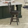 Emma and Oliver Wooden Crossback Pub Style Barstool with Padded Faux Leather Swivel Seat - 4 of 4