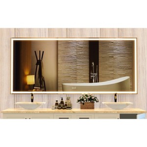 PAGED Oversized Vanity Mirror LED Bathroom Mirror with 3 Color Modes and Aluminum Frame for Bathroom - 1 of 4