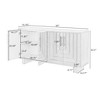 Lyngins Sideboard Buffet Cabinets with Geometric Panel,Coffee Bar Cabinets with 4 Doors,Metal Handles,Credenzas for Kitchen,Entryway - 3 of 4