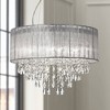 Possini Euro Design Jolie Chrome Chandelier Lighting 20" Wide Modern Crystal Silver Fabric Shade 7-Light Fixture for Dining Room House Kitchen Island - 2 of 4