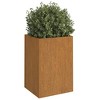 vidaXL Planter with Sturdy Steel Frame, Durable Cor-Ten Steel Construction, 20.5 x 18.9 x 29.5 Inches for Outdoor/Indoor Garden Decoration - 3 of 4