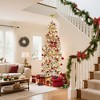 12FT Pencil Christmas Tree, Pre-Lit Frosted Artificial Tree, Skinny Xmas Trees Holiday Decoration, with LED Light and Metal Base - 3 of 4