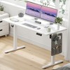 GlasFlength Desk, Standing Desk with Splicing Board, Adjustable Height for Study Room, Game Room, Office, White, 140"*60"*71" - 3 of 4