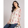 Print V-Neck Pleated Kelly Blouse - 2 of 3