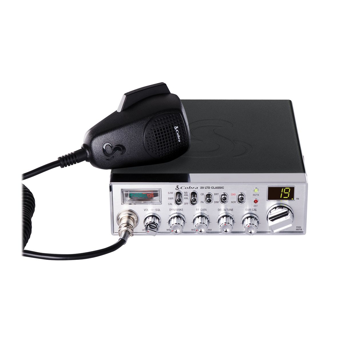 Cobra 29 LTD Classic™ 40-Channel Professional CB Radio with AM/FM/PA Modes, Instant Channel 9, SWR, RF Gain, Automatic Noise Limiter, Mic