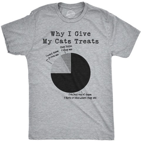 Мужские футболки Crazy Dog T-Shirts, Inc. Mens Why I Give My Cats Treats Cat Dad T Shirt Cute Mens Tee Kitty Lover - Crazy Dog Men's T Shirt For Cat Lovers Light Grey XL